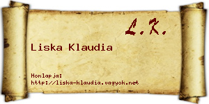 Liska Klaudia névjegykártya